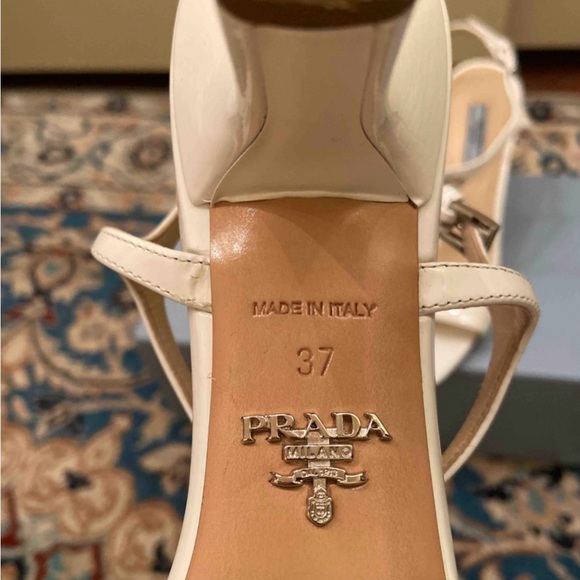 Prada White Kitten Heels Slingback Sandals - Picture 3 of 8